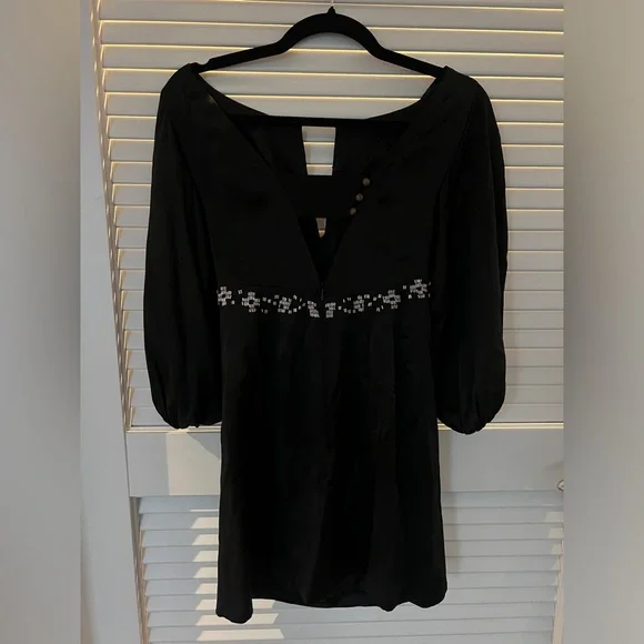 Nanette Lepor Silk Beaded Sleeved Mini Dress - Picture 11 of 13